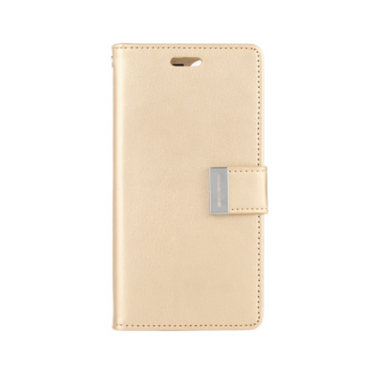 iPhone XS Compatible Case Cover With Rich Diary for Stylish Protection - Gold